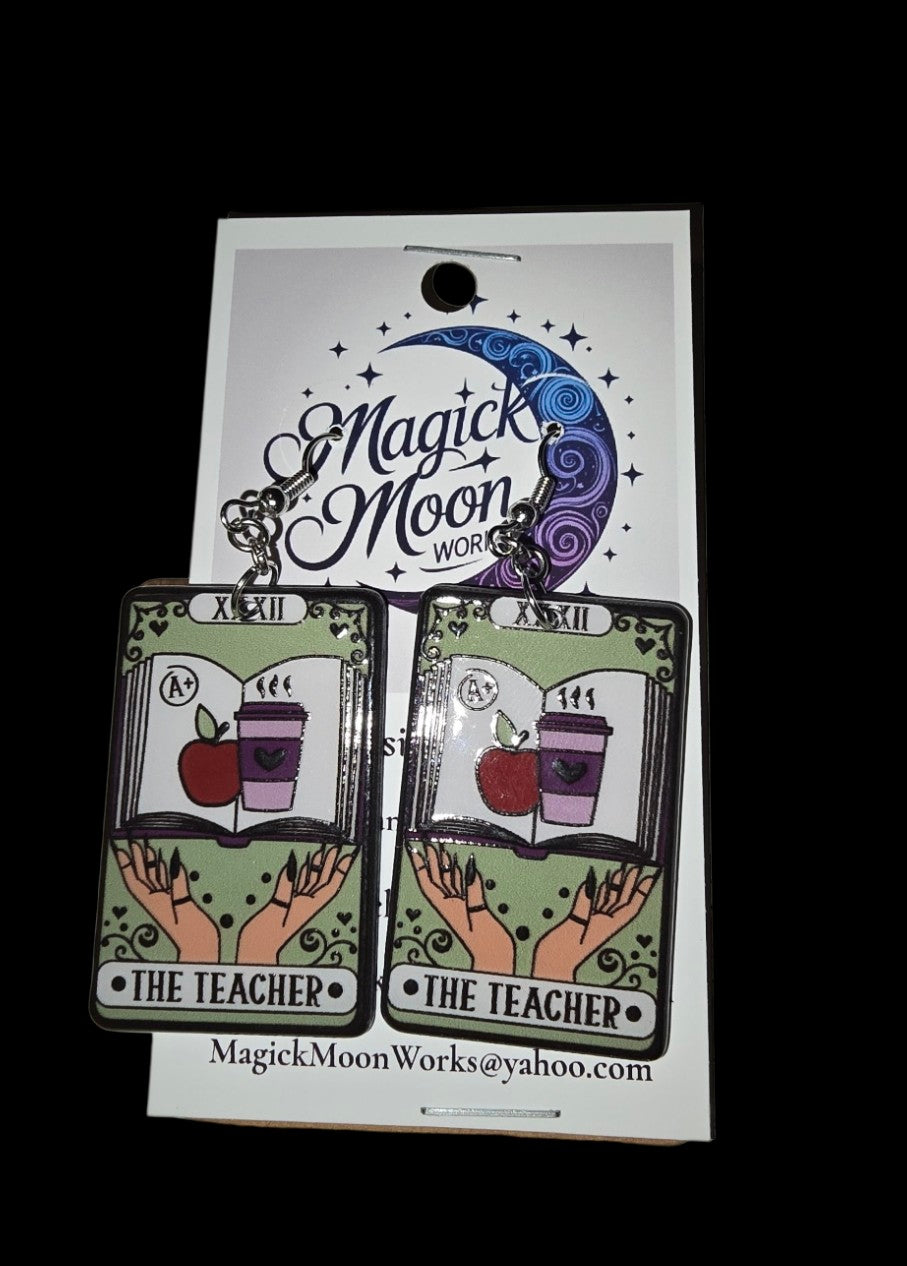 Tarot card earrings