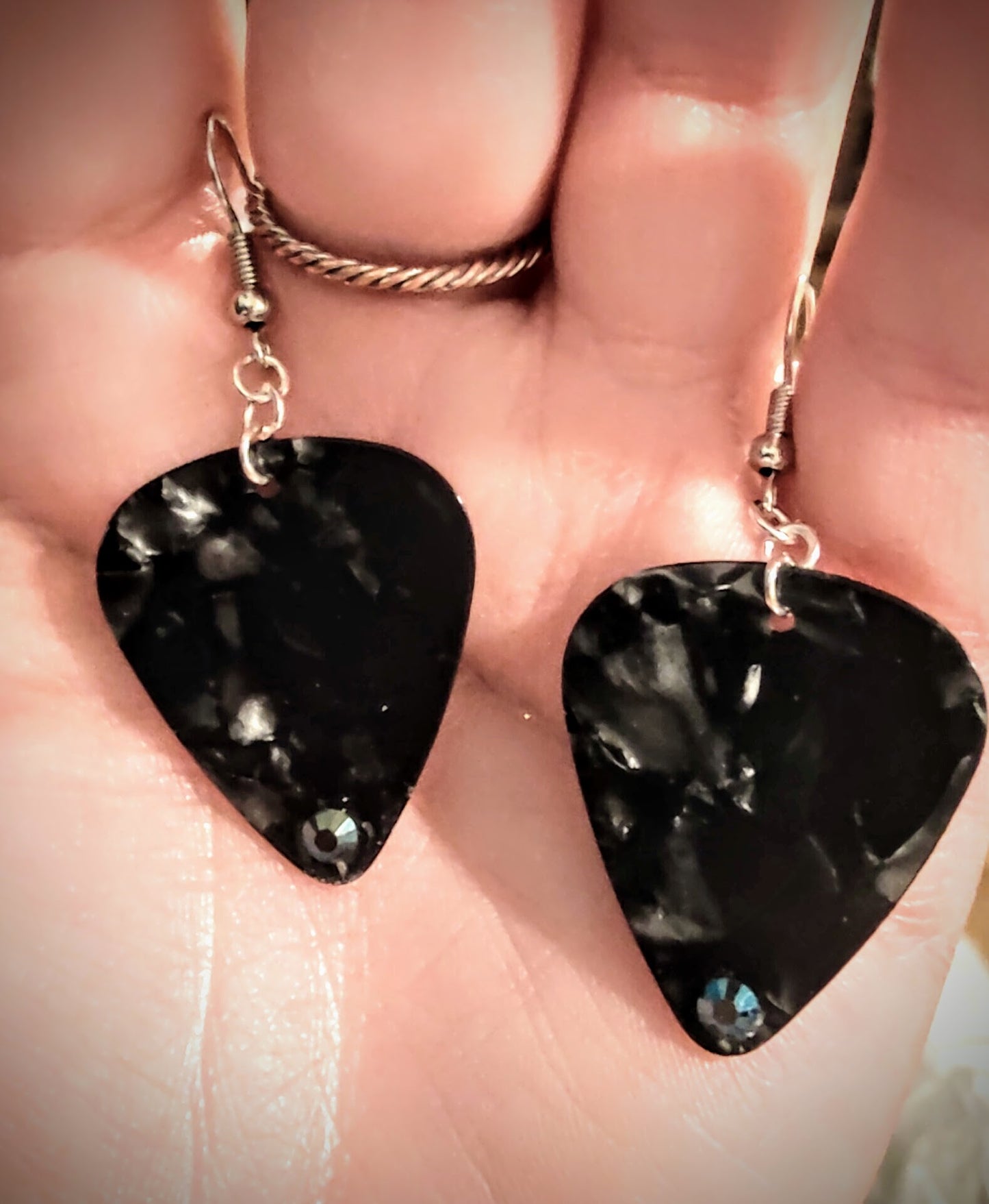 Guitar pick earrings