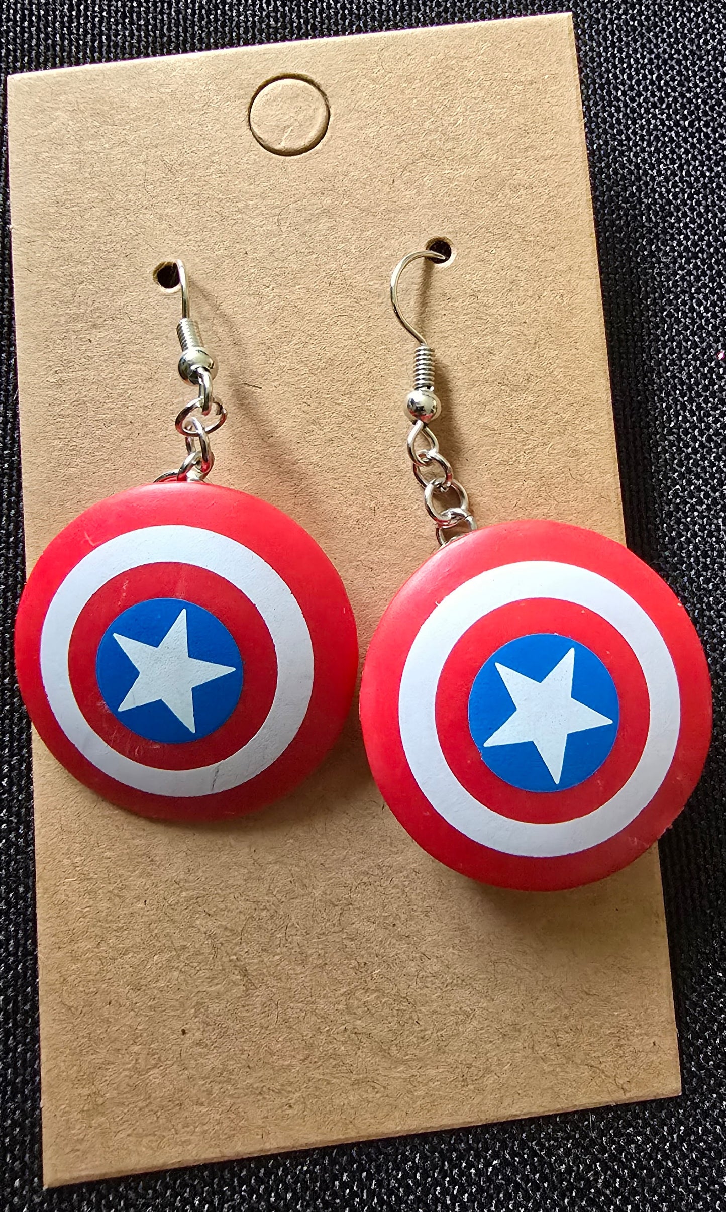 Captain America mini shield earrings
