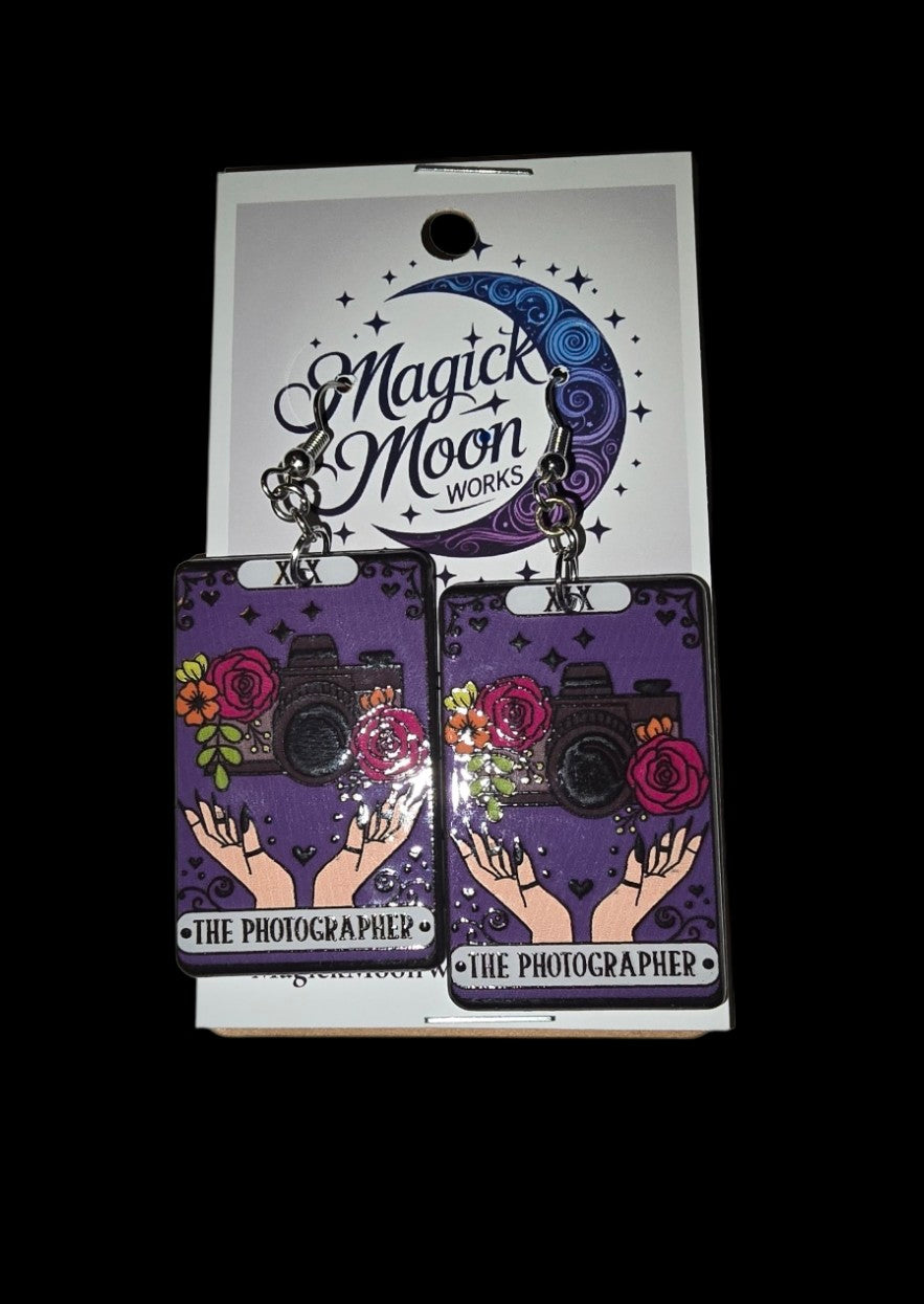 Tarot card earrings