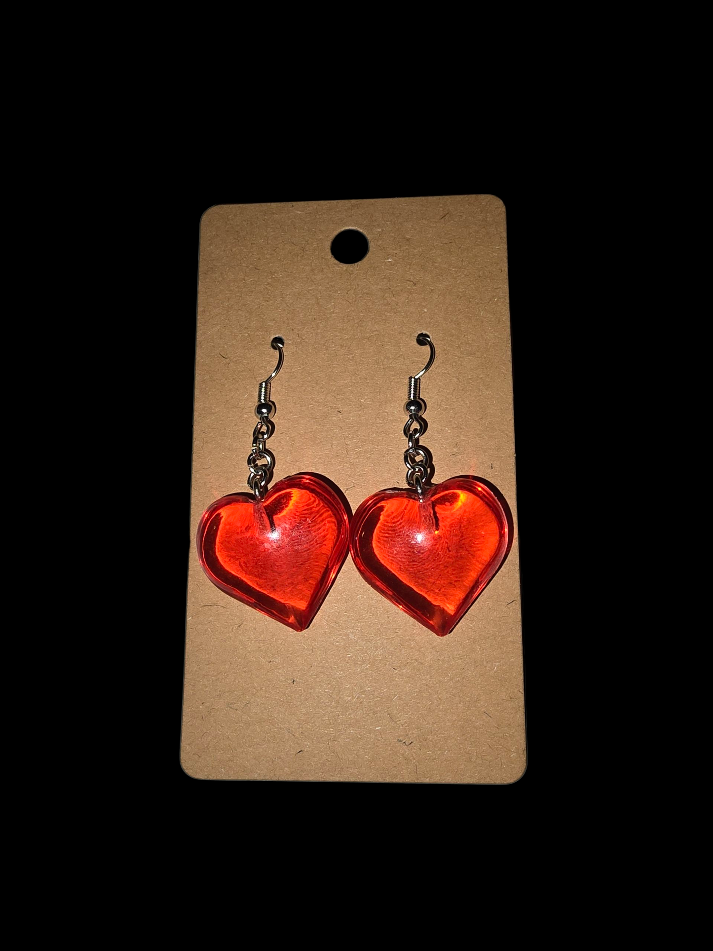 Clear acrylic heart earrings