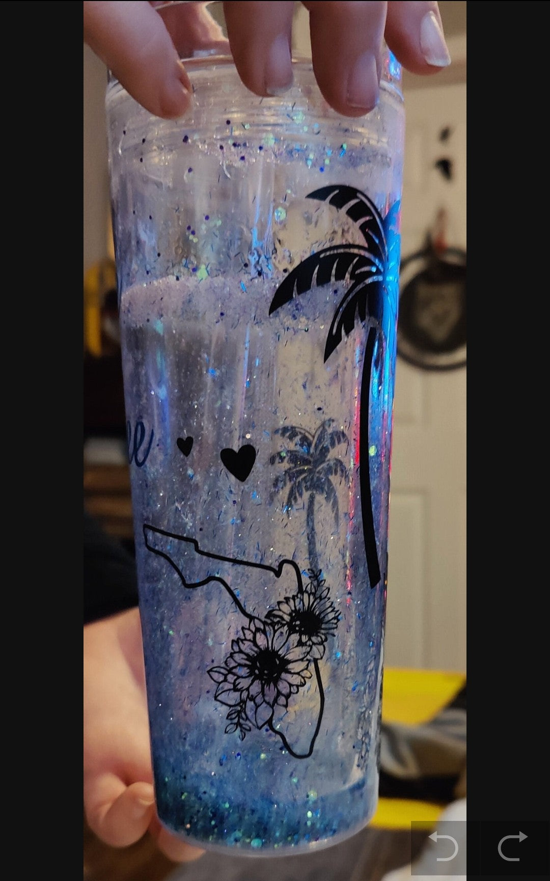 Snowflake glitter tumbler