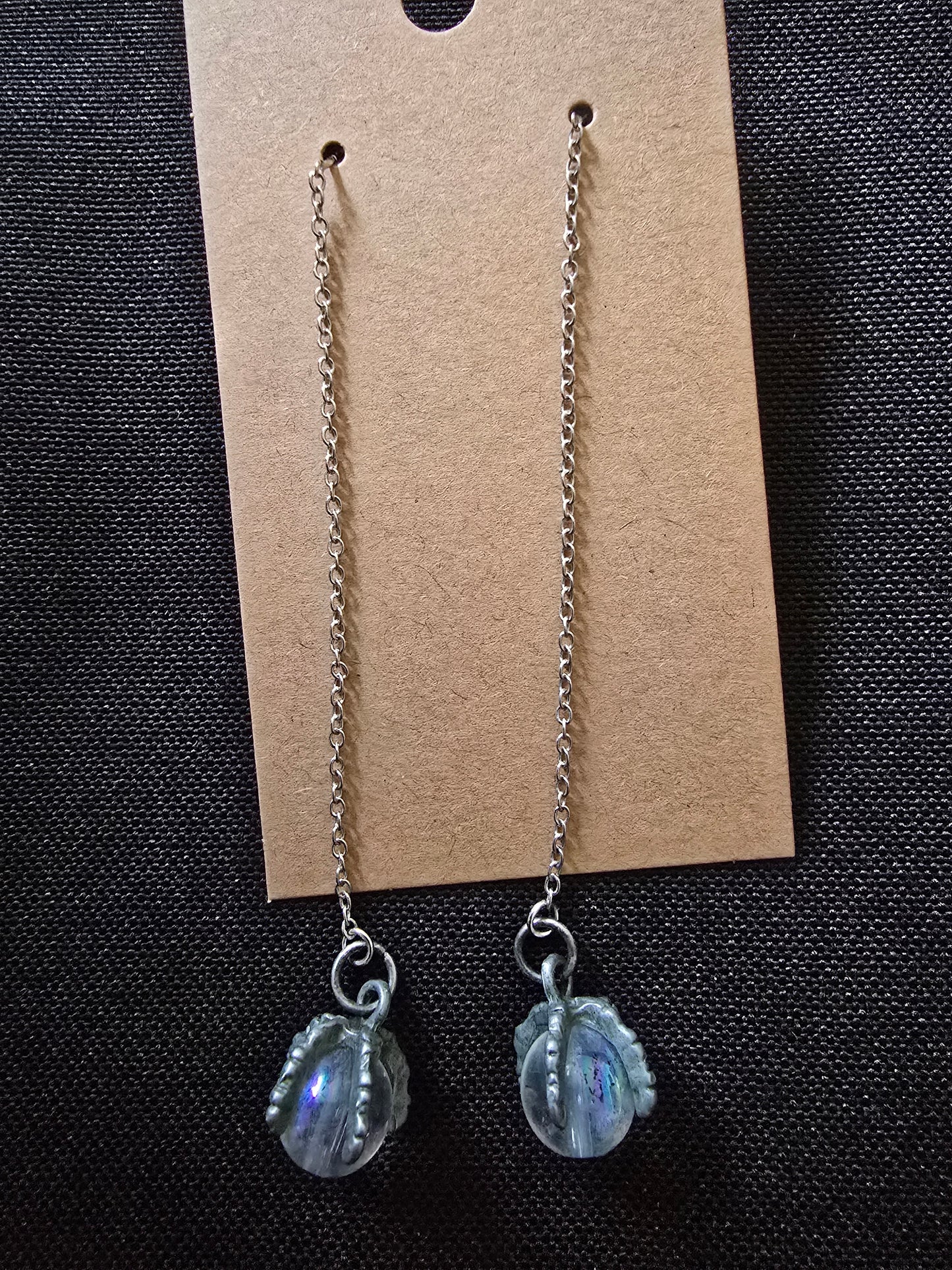 Crystal Ball Claw earrings