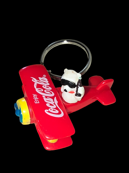 Coca-Cola polar bear plane keychain