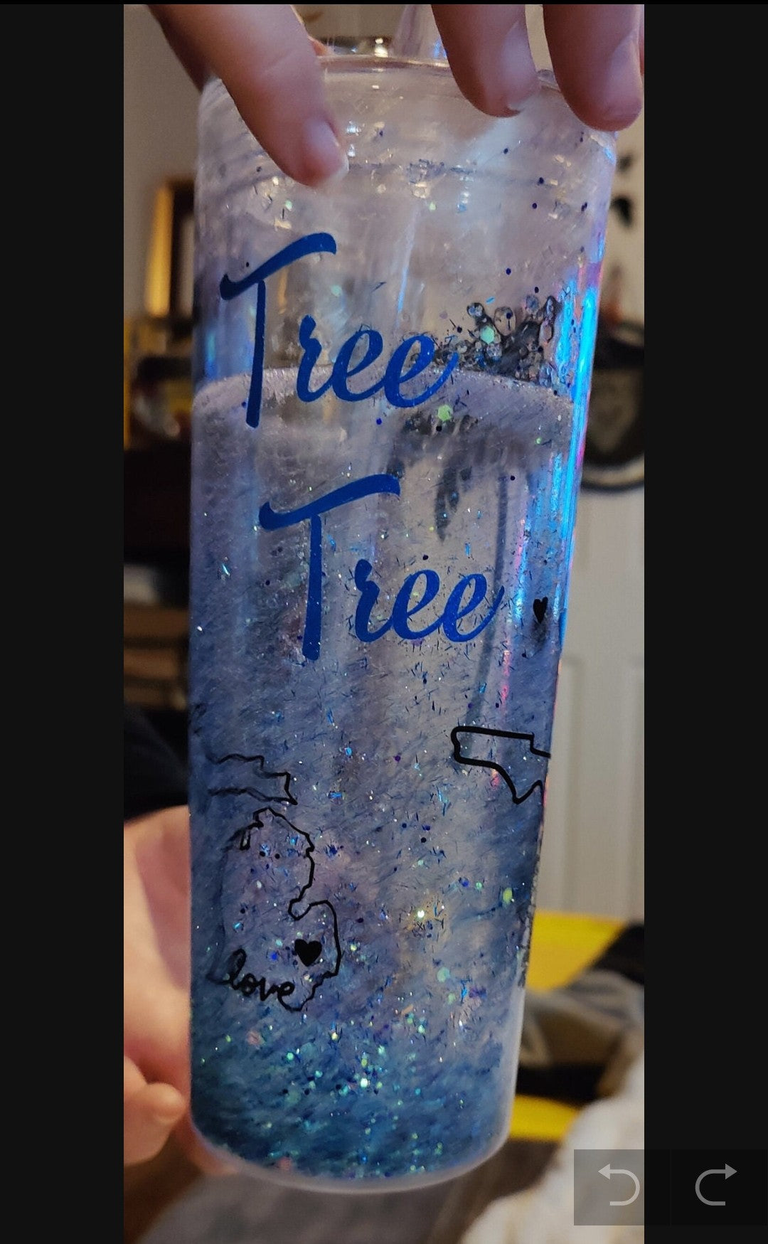 Snowflake glitter tumbler
