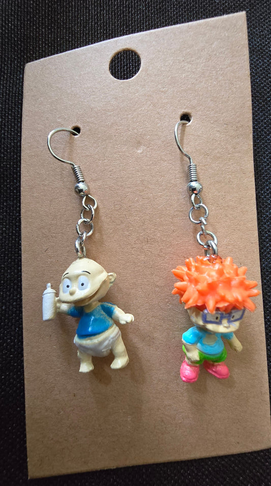 Rugrats Tommy and Chucky earrings