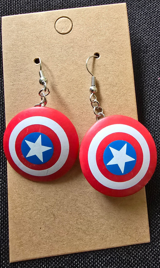 Captain America mini shield earrings