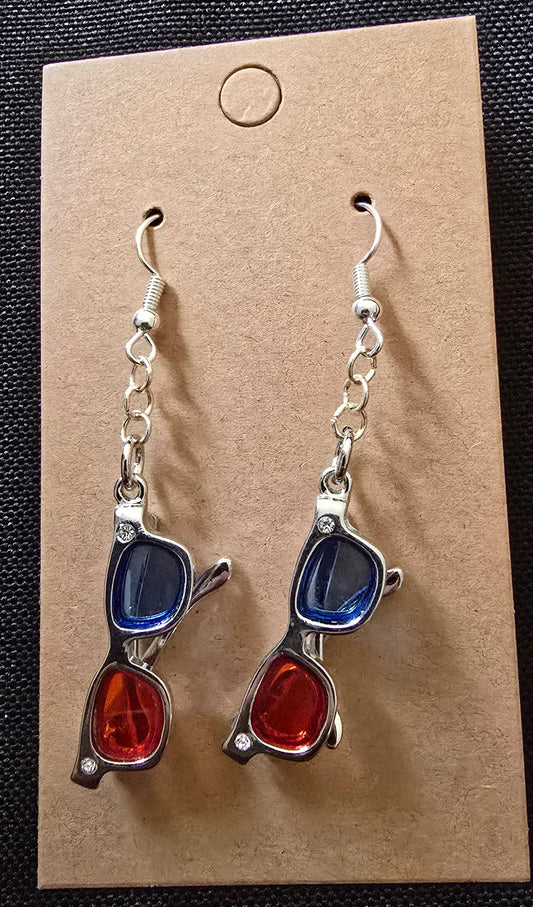 3D glasses earrings
