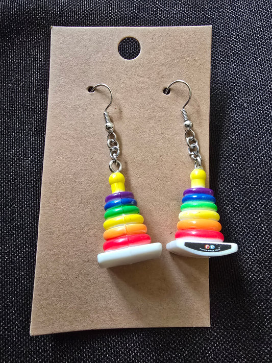 Fisher Price Rock-a-stack miniature earrings