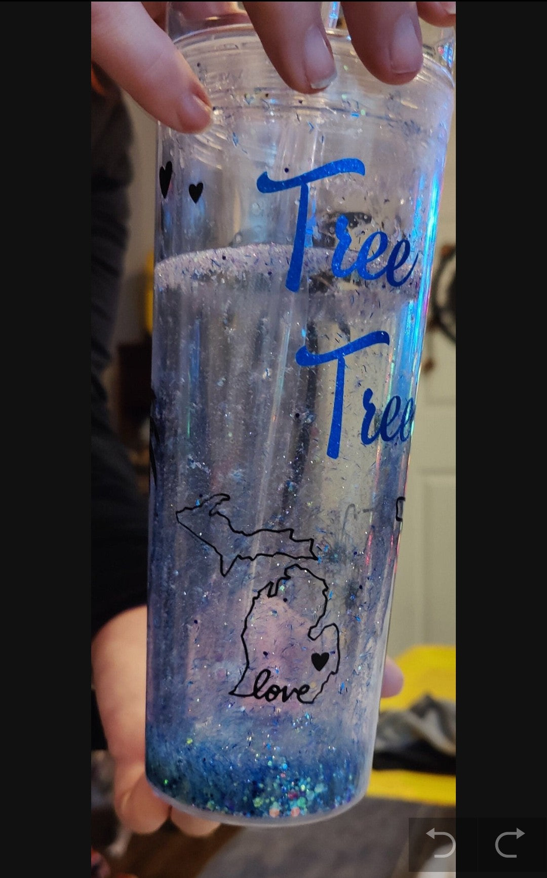 Snowflake glitter tumbler