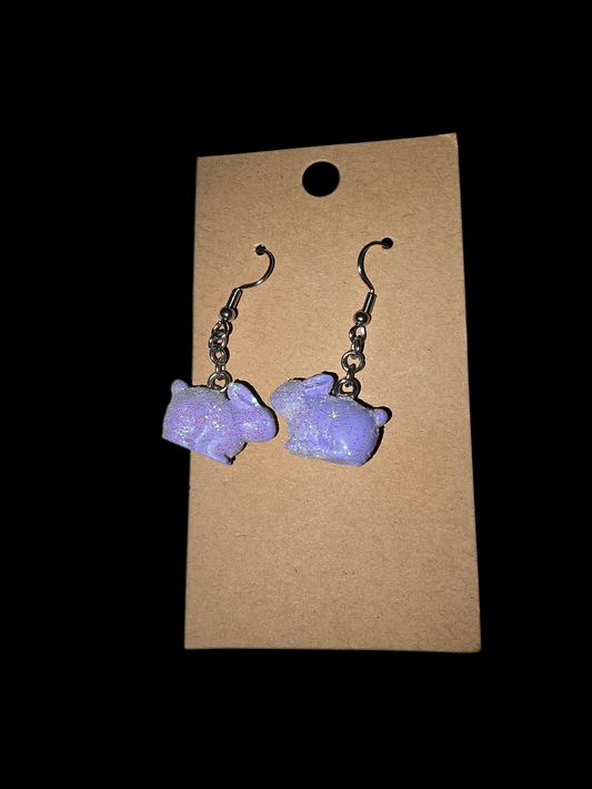 Bunny glitter earrings