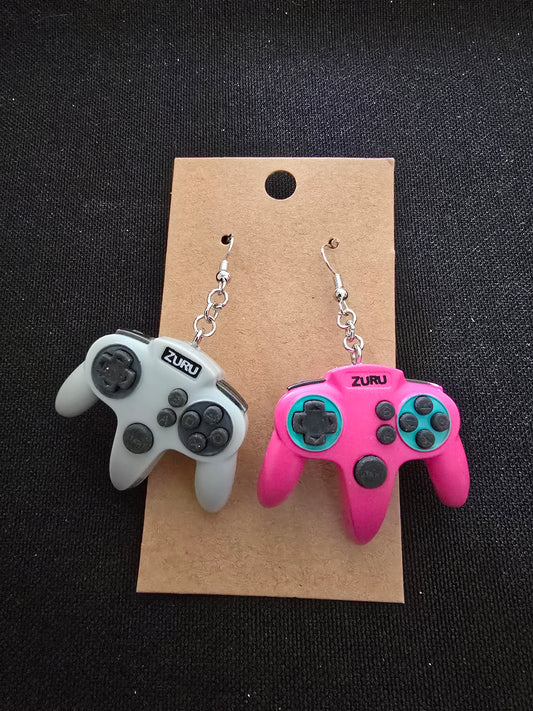 N64 style controller miniature earrings