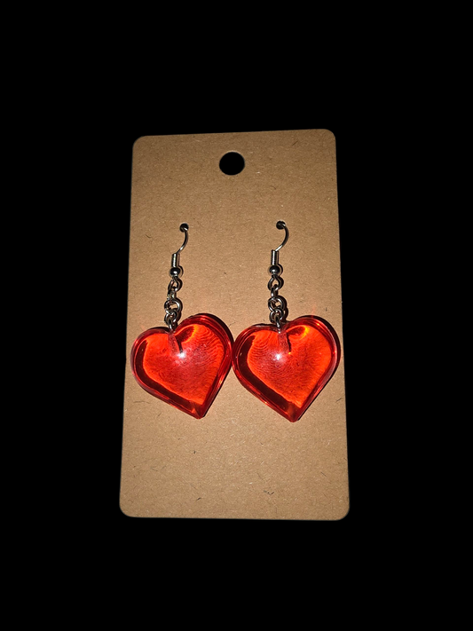 Clear acrylic heart earrings
