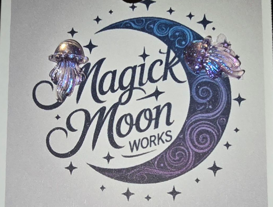 Jellyfish holographic stud earrings