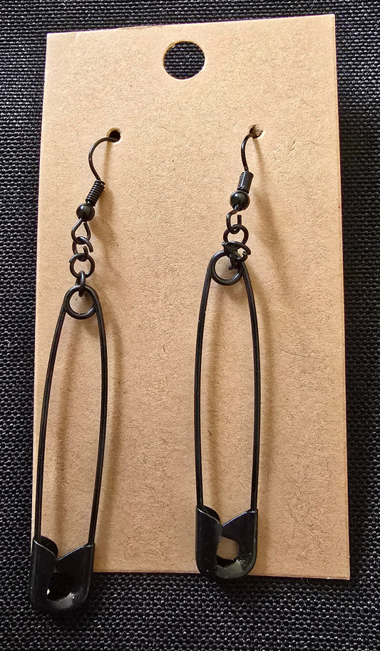Black safety earrings