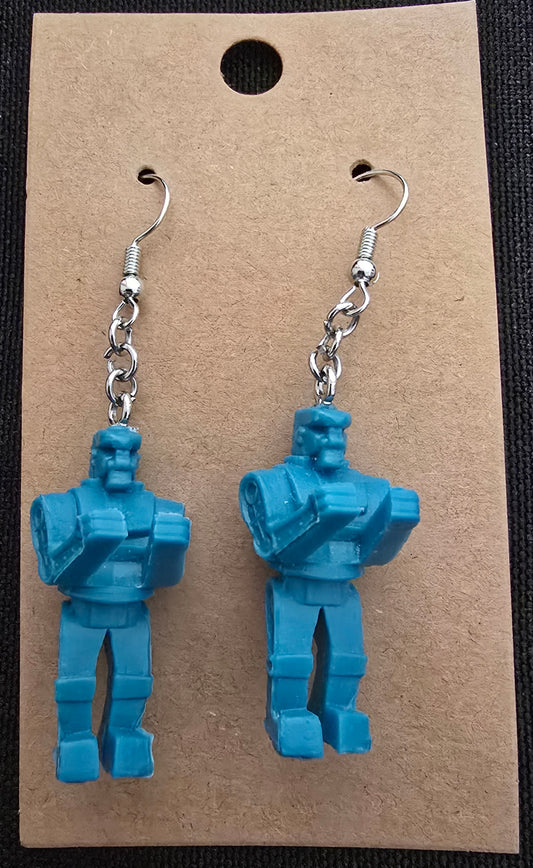 Rock em sock em robots miniature earrings