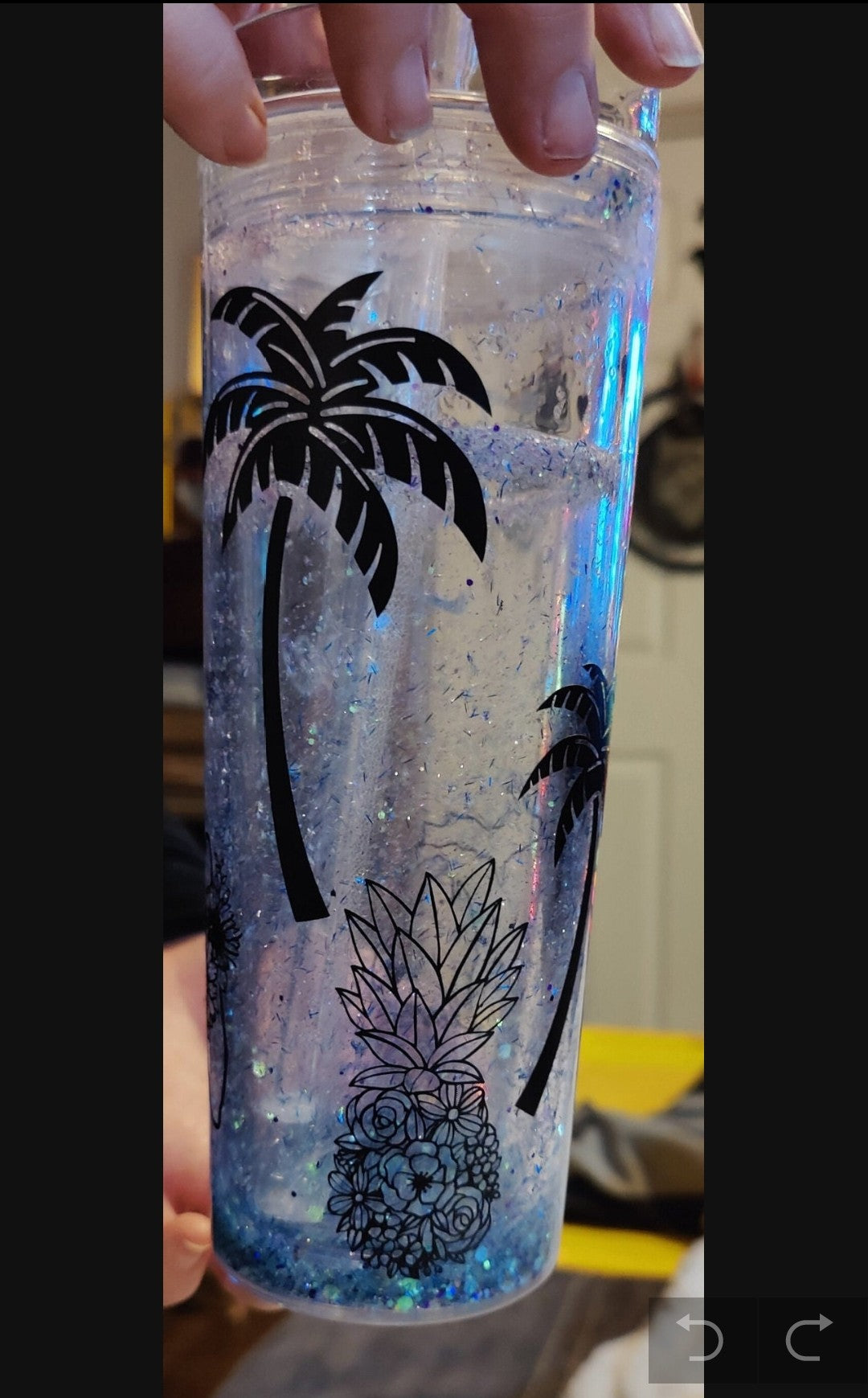 Snowflake glitter tumbler